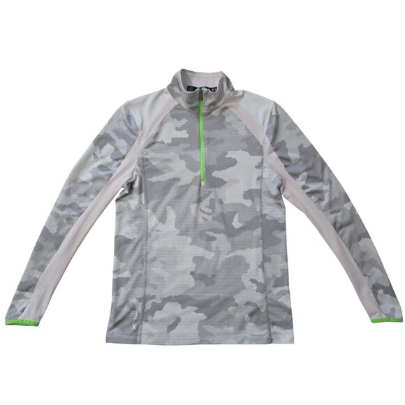 RLX Ralph Lauren Tops - RLX Ralph Lauren S Fits 4-6 Gray White Slim Top 1/4 Zip Golf Beach